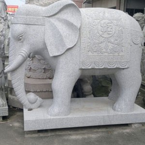 Lucky White Marble Elephant Sculpture