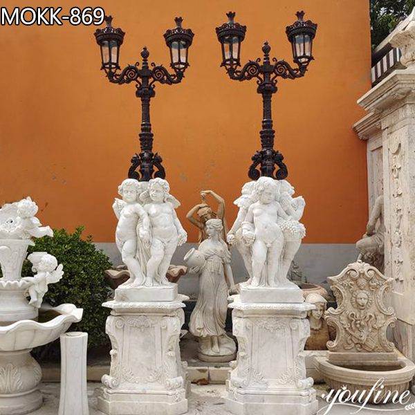 Natural Marble Antique Statue Lamp Home Decor Factory Supply MOKK-869