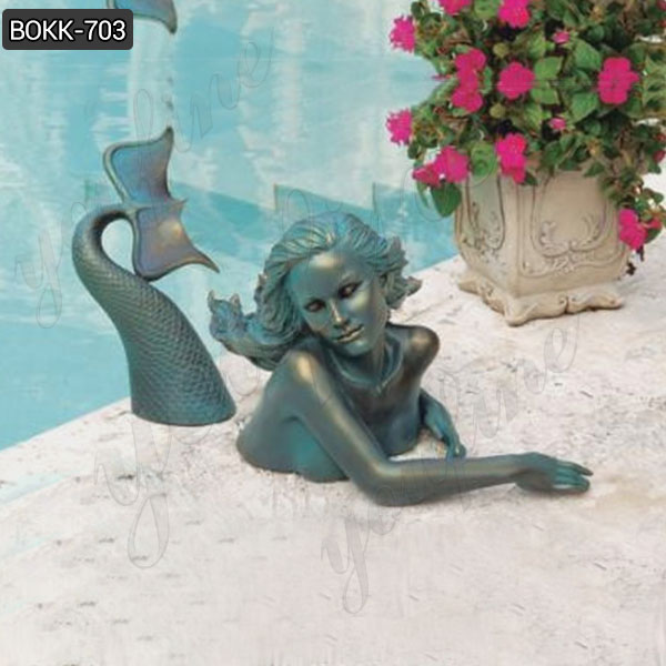 Water Pond Decorative Large Outdoor Mermaid Pool Statues Wholesale BOKK-703