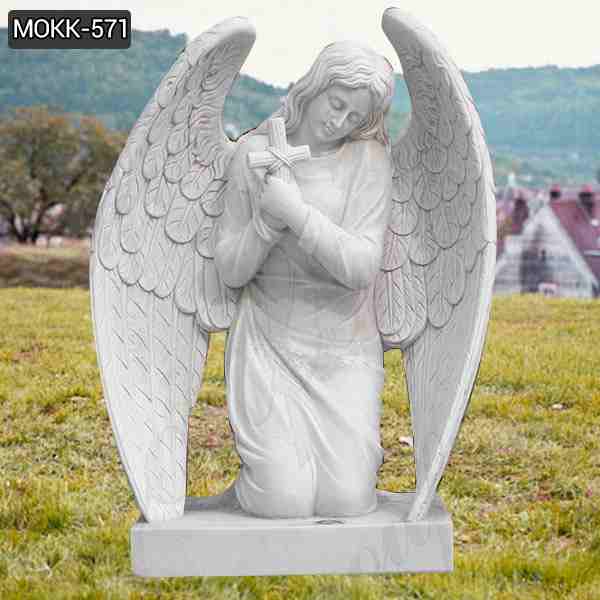 Hand Carved Marble Angel Tombstone Statue for Sale MOKK-571
