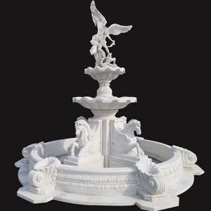  » Hand Carved Marble Saint Michael Angel Fountain for Sale MOKK-62