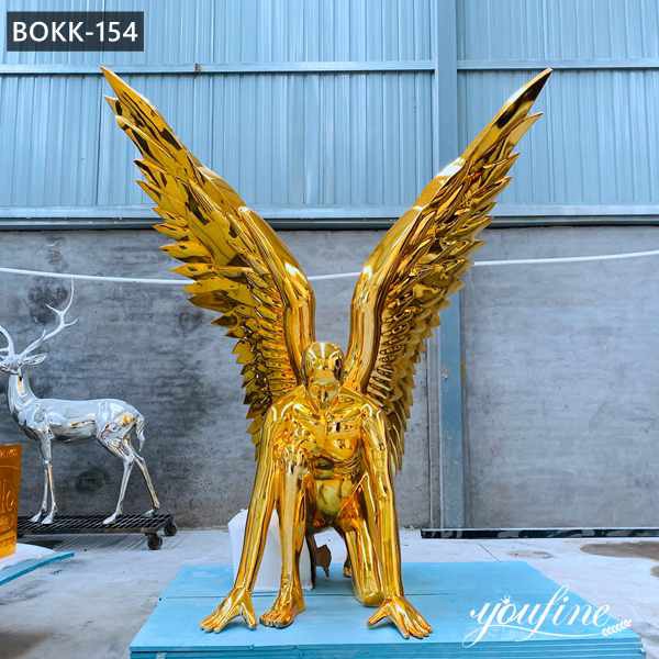 Large Modern Art Metal Man Angel Sculpture for Sale BOKK-154