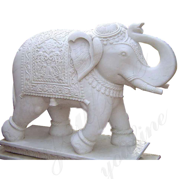 White Marble Elephant Sculpture  Large Marble Elephant Statue