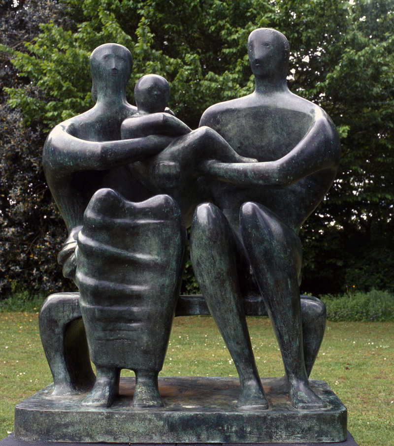 family group sculpture made by henry moore