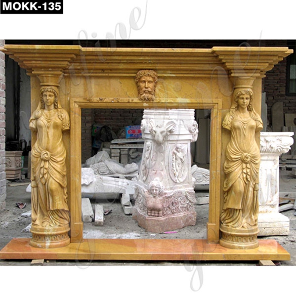 Antique Roman Natural Stone Fireplace Surround MOKK-135