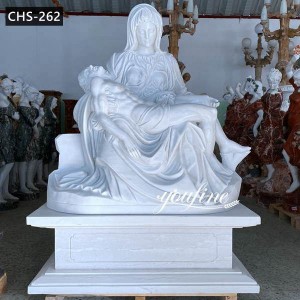Marble religious sculpture of the Pietà by Michelangelo CHS-262