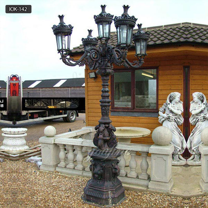 Outdoor Cast Iron Victorian Lamp Post for Sale IOK-142