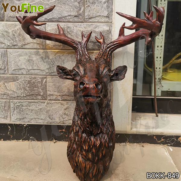  » Antique Bronze Deer Head Statue for Home Decor for Sale BOKK-849 Featured Image