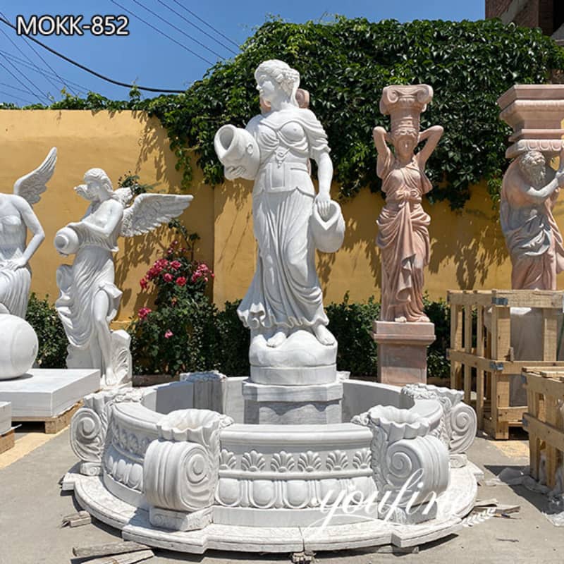  » Hand Carved Marble White Garden Statue Fountain for Garden Online Sale MOKK-852 Featured Image