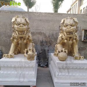  » Large Bronze Chinese Foo Dog Statue with Vivid Details for Sale BOKK-861