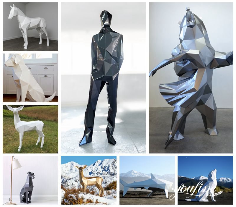 geometrical stainless steel animal sculpture - YouFine Sculpture (2)