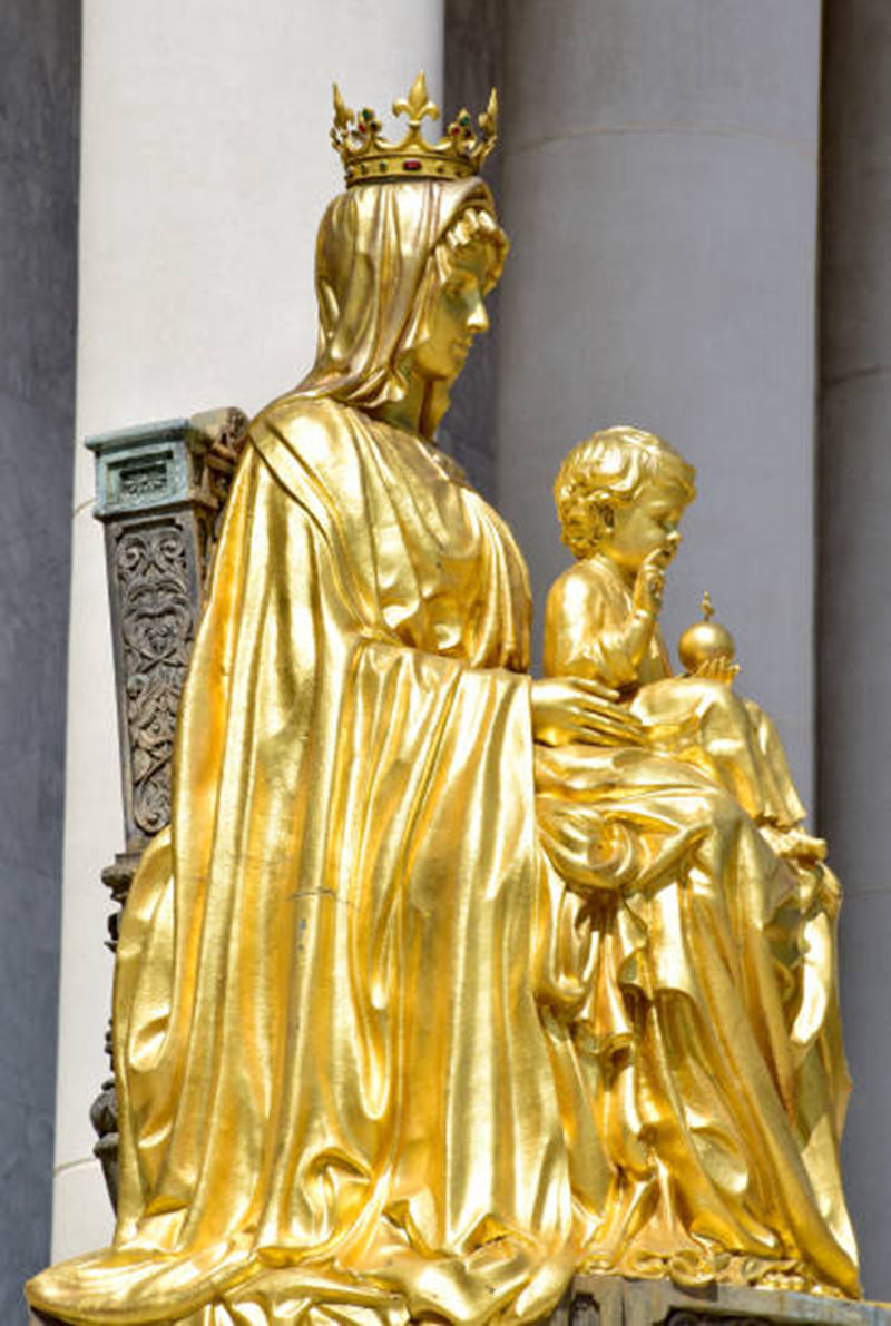 golden-baby-jesus-mother-mary-YouFine Sculpture (2)