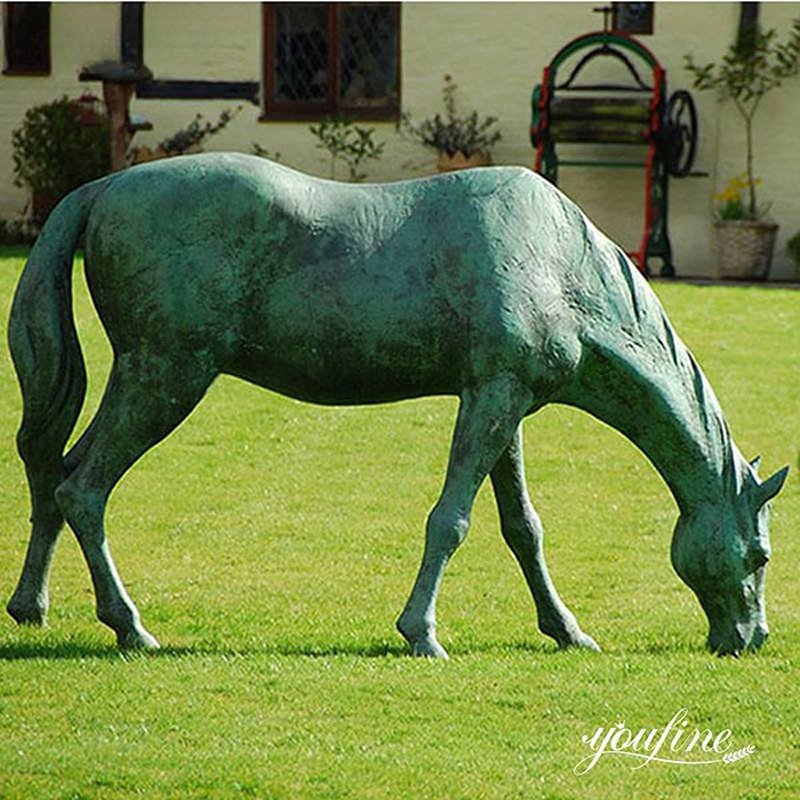 grazing horse statue