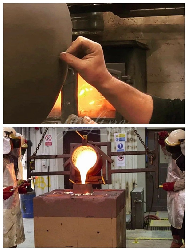 large apple sculpture cast process