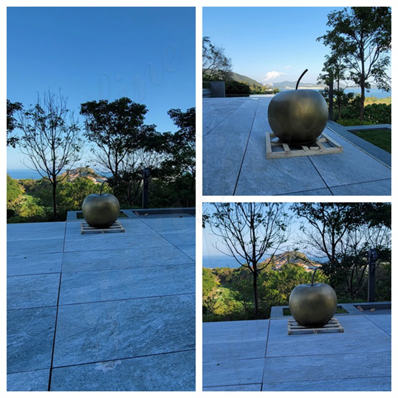 large bronze apple sculpture customer feedback