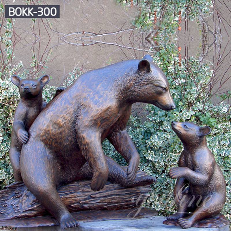 Cast Large Bronze Bear Family Statue for Sale