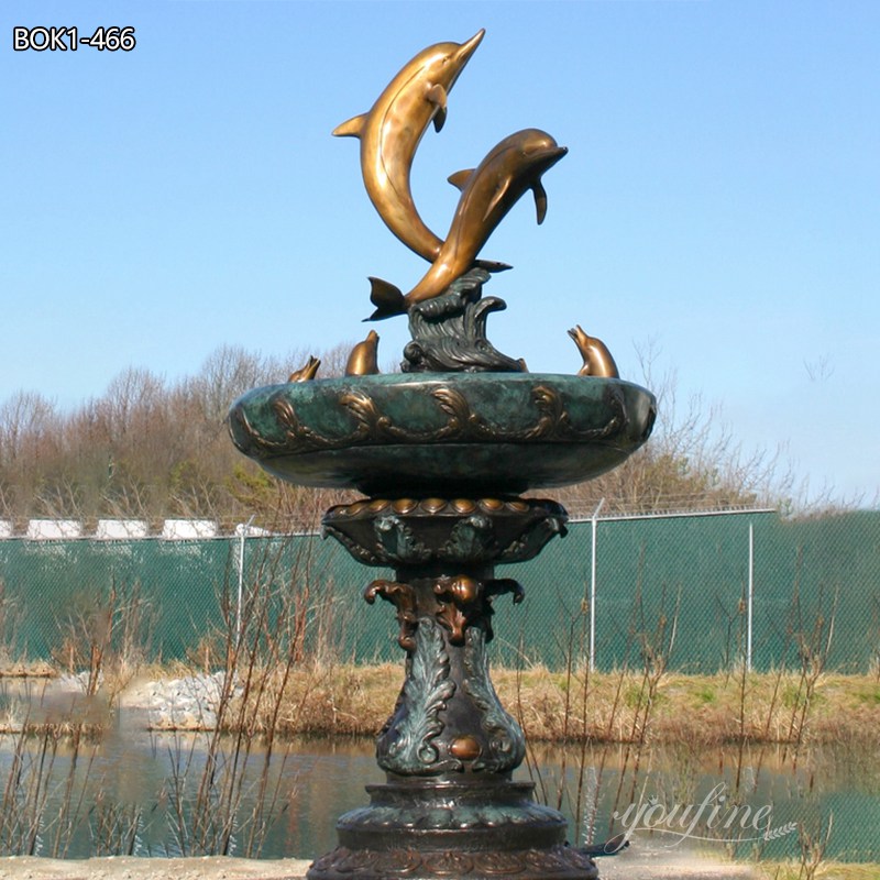 large bronze dolphin statue fountain