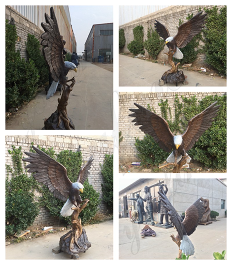 large bronze eagle statue details