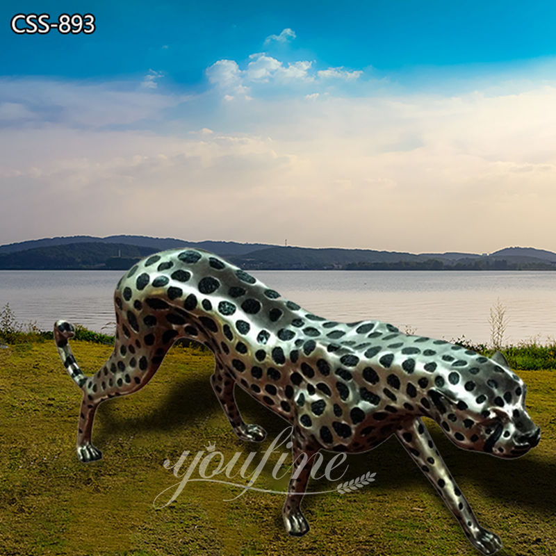 Large Outdoor Metal Cheetah Sculpture for Lawn CSS-893