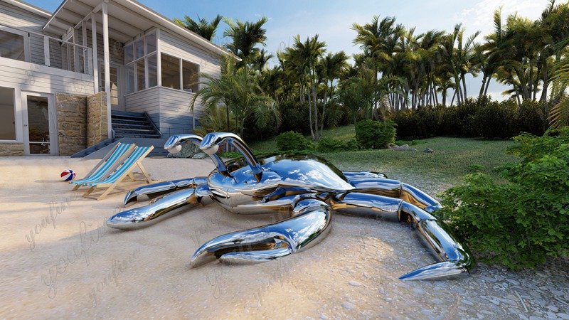 large metal crab sculpture