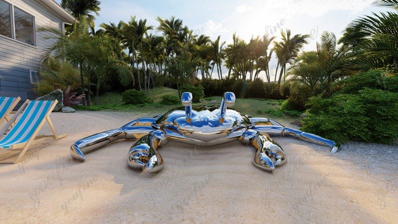 large metal crab sculpture