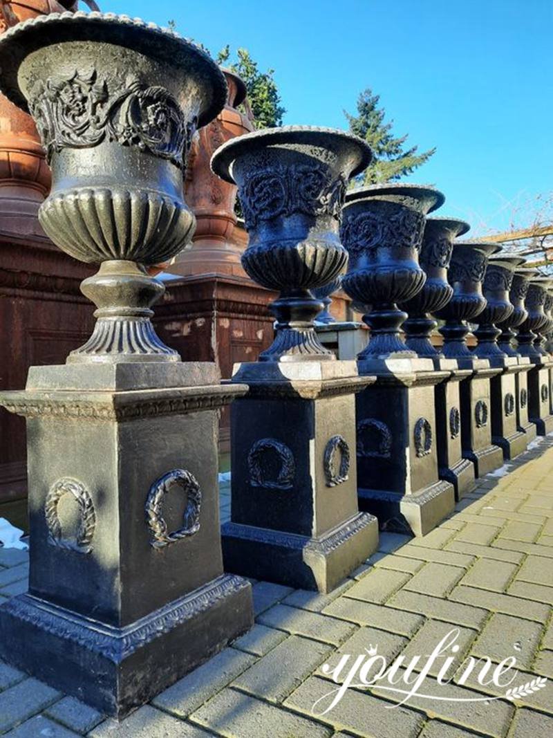 large metal urn planters