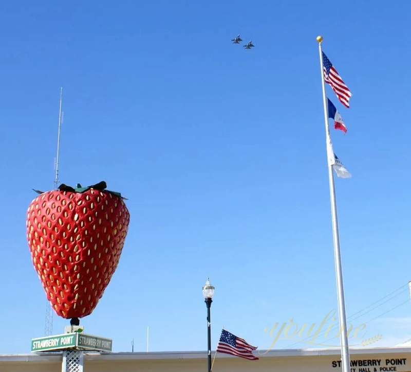 large strawberry sculpture
