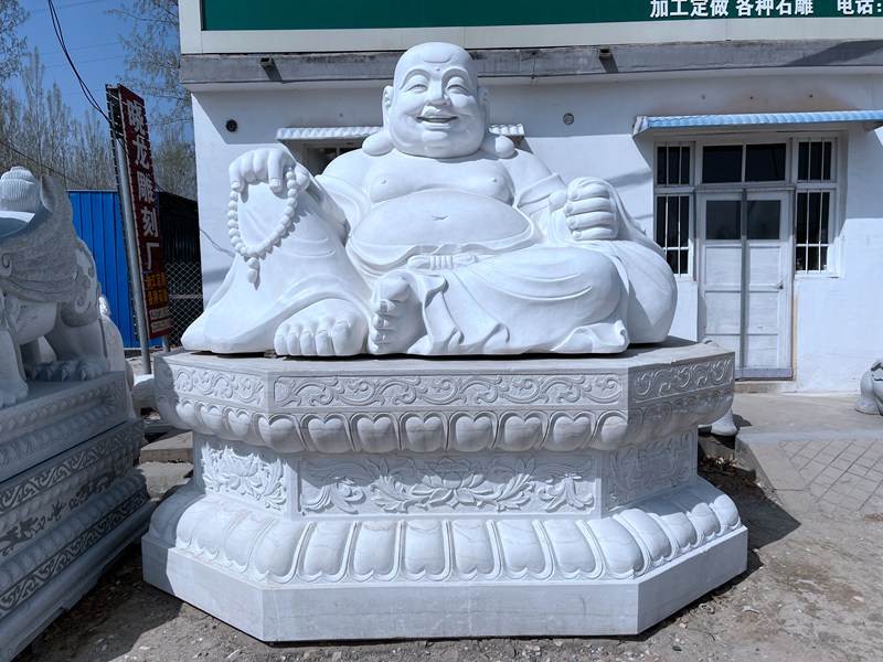 laughing buddha marble - YouFine Sculpture