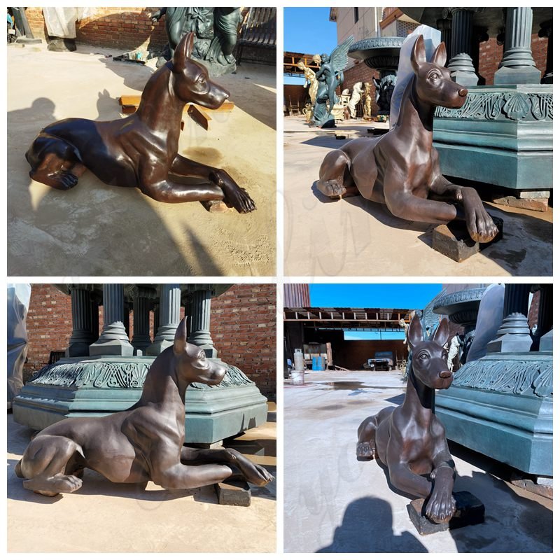 life size Doberman sculpture details