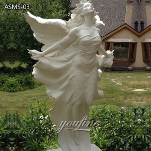 Hand carved life size stone garden angel statues for sale ASMS-03
