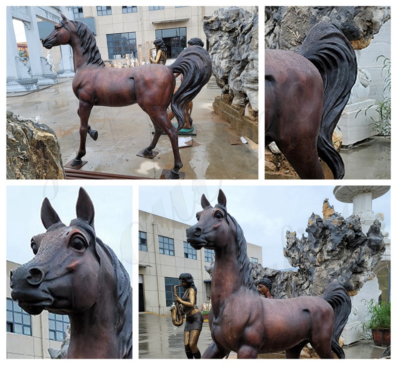 life-size bronze Arabian horse details