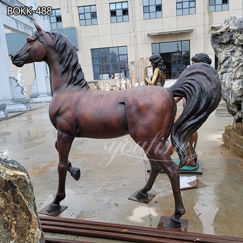 life-size bronze Arabian horse statue