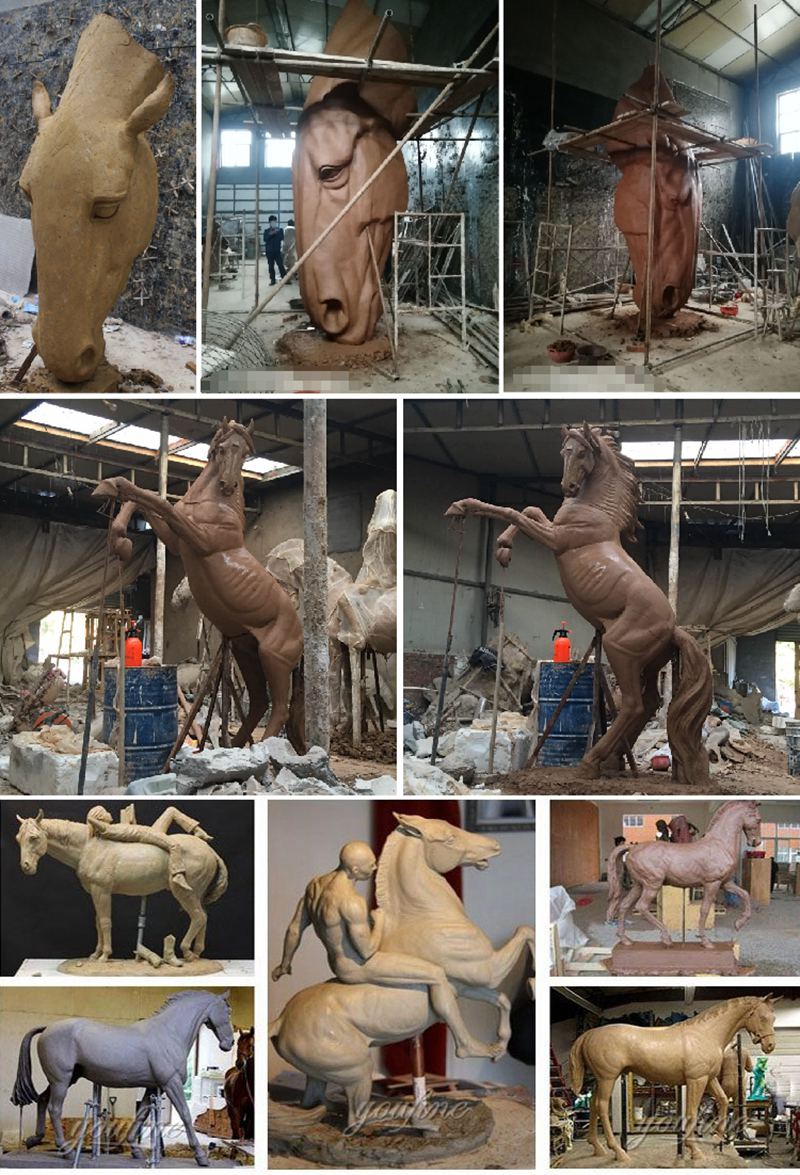 life size bronze horse statue clay models