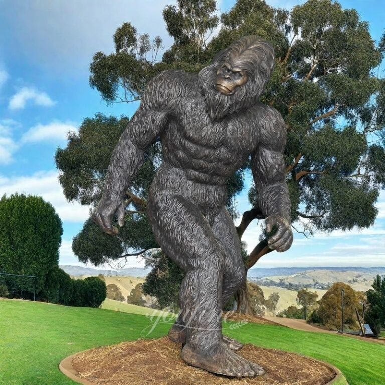 life size bronze sasquatch statue for hill decor