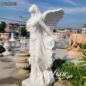  » Hand carved life size stone garden angel statues for sale ASMS-03
