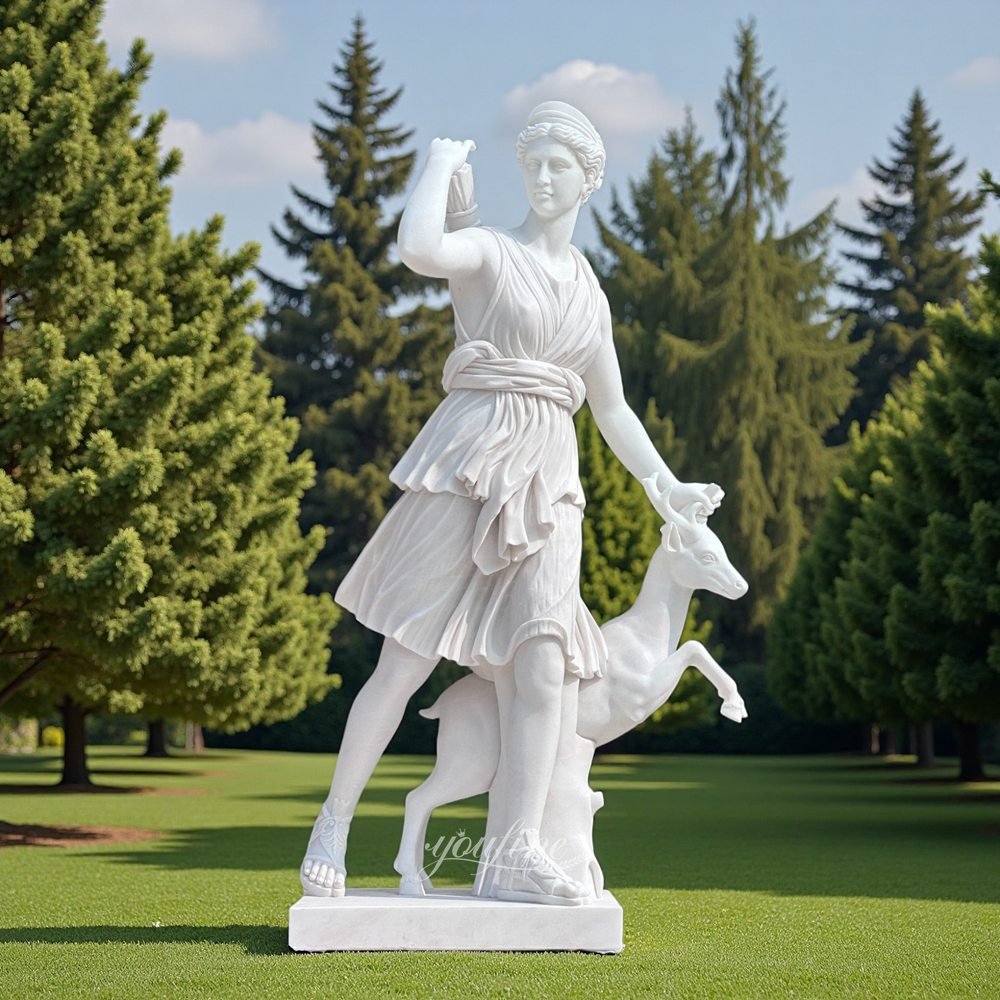 life size marble goddess Diana statue