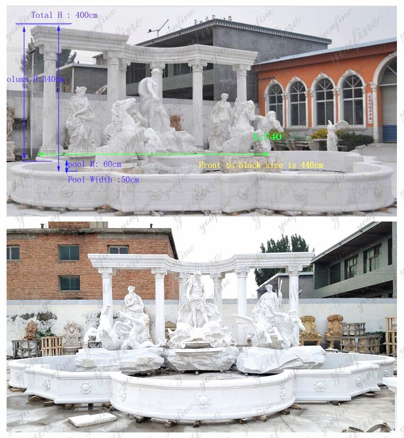 marble Trevi fountain size