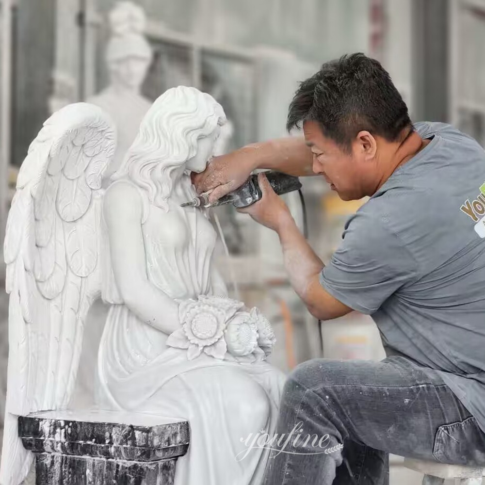 marble angel art sculpture carving process