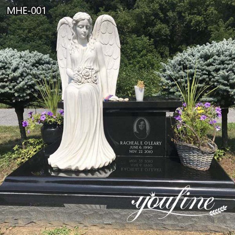marble angel bench gravestone