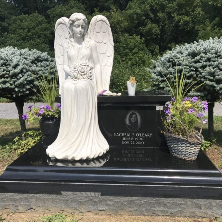 Custom Marble Angel Bench Gravestone - YouFine Art Sculpture