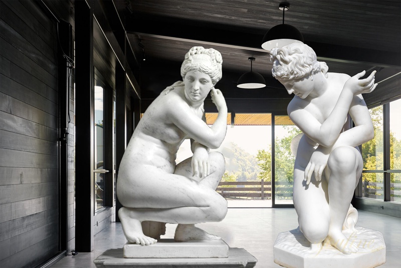 marble aphrodite statue - Crouching Venus