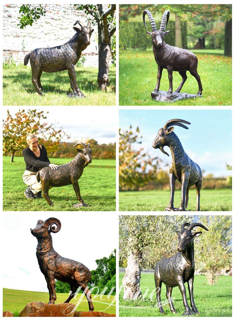 more bronze goat sculptures