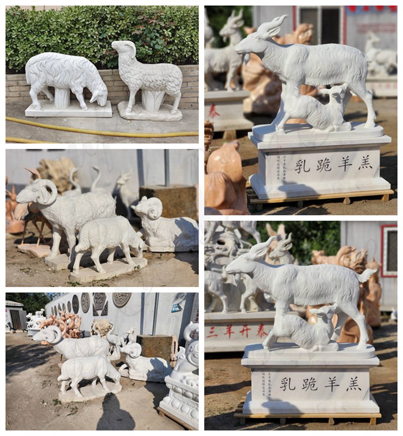 marble sheep sculptures