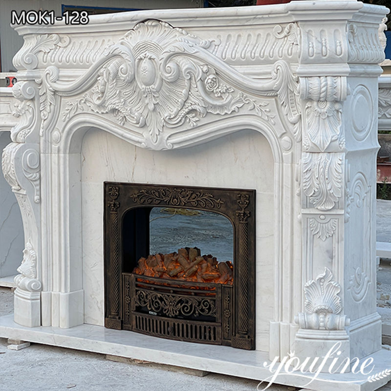 marble fireplace mantel surround -YouFine Sculpture