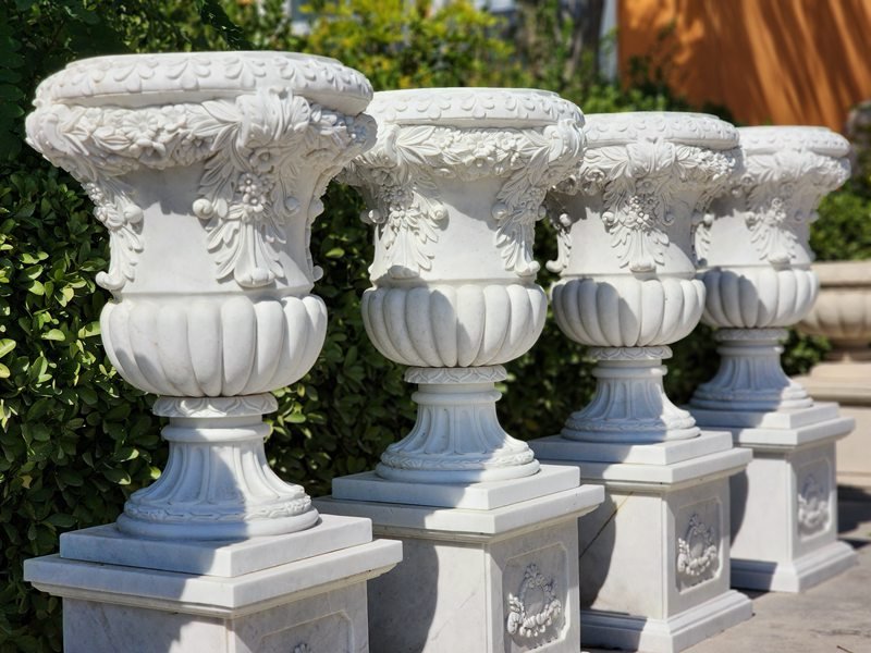 marble flower pot