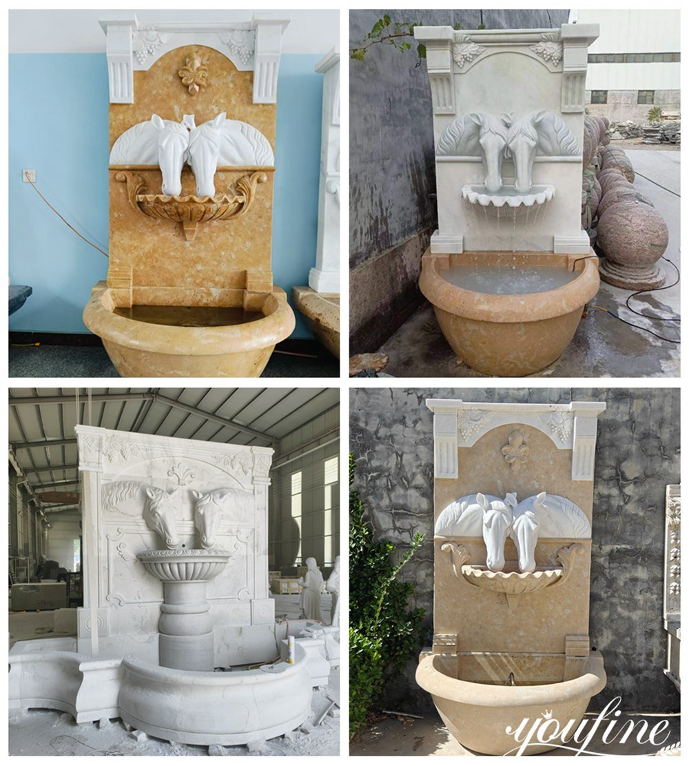 marble horse wall fountains