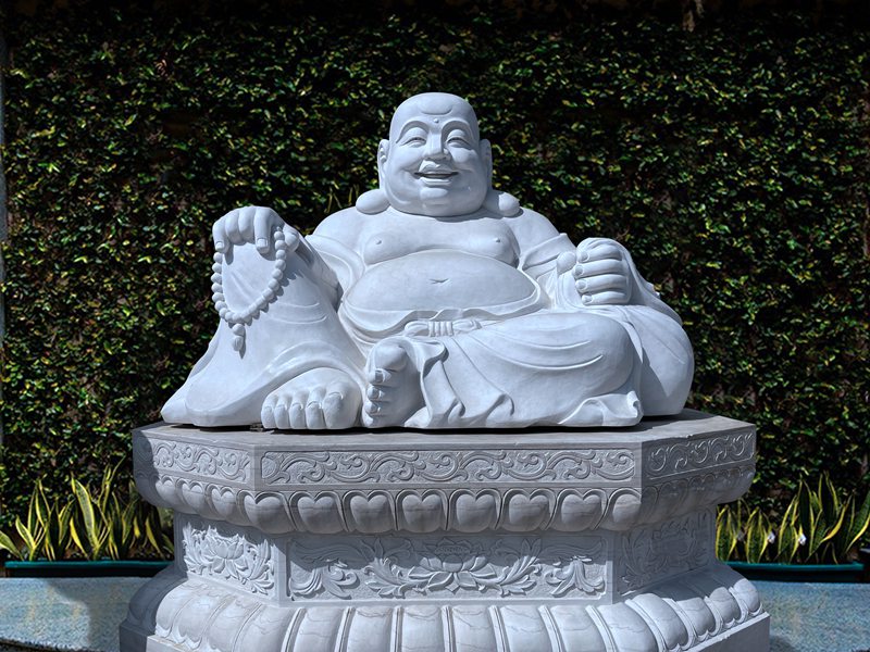 marble laughing buddha statue - YouFine Sculpture