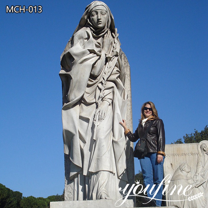 marble st catherine of siena statue