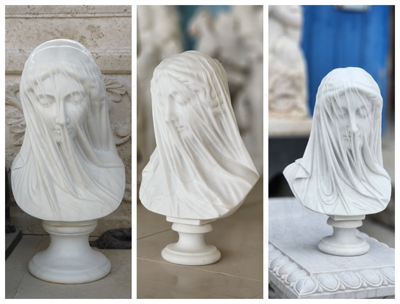 marble veiled virgin replica details