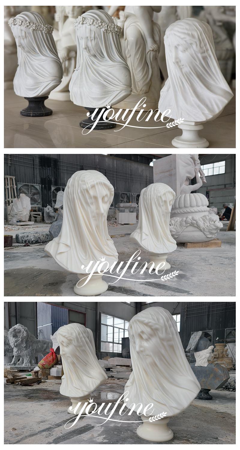 marble veiled virgin replica in youfine factory